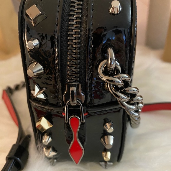 CHRISTIAN LOUBOUTIN VINTAGE TRASHMIX PATENT SPIKES MINI RUBYLOU BAG - Picture 2 of 15